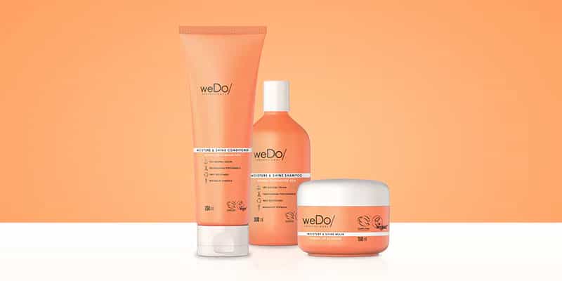 weDo MOISTURE & SHINE Professional’s range of recyclable, vegan hair products