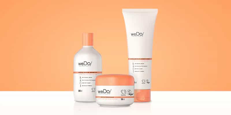 weDo Rich&Repair care line range of recyclable, vegan hair products